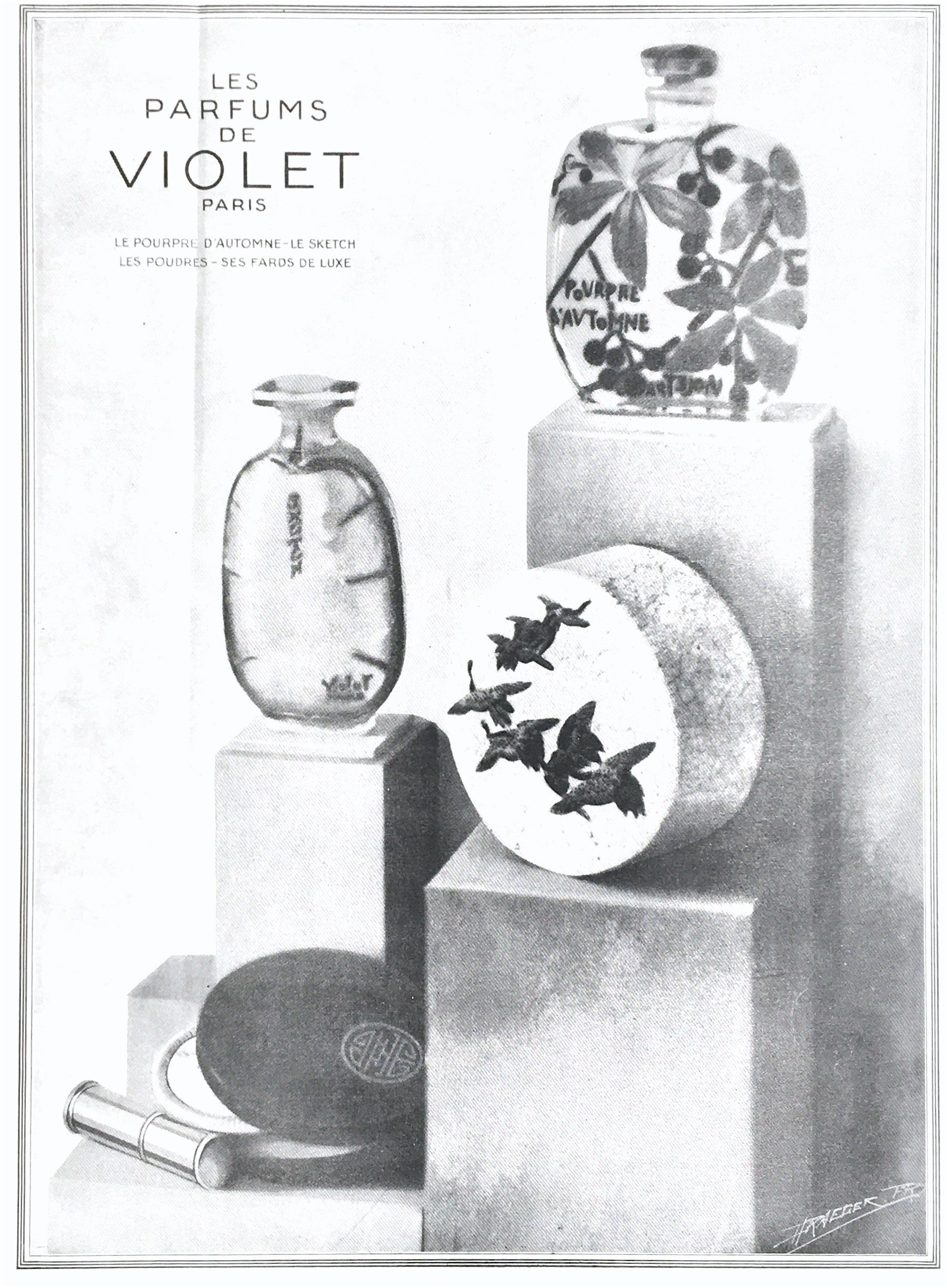 Affiche Vintage Maison Violet avec ses produits phares