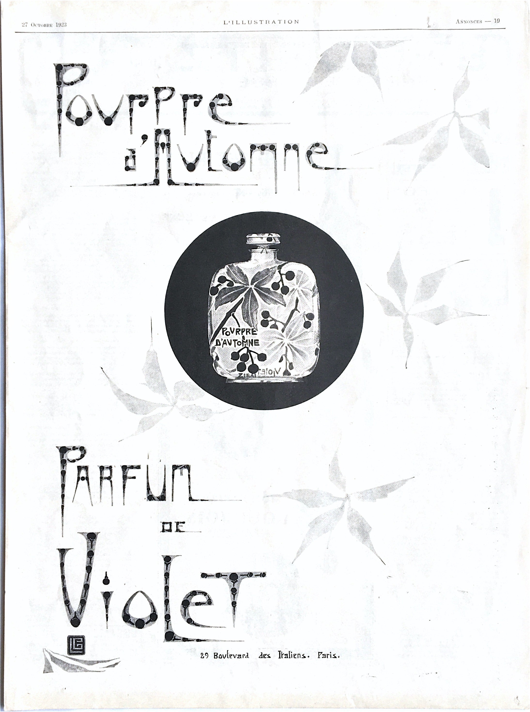 Affiche vintage Pourpre d'Automne Maison VIOLET