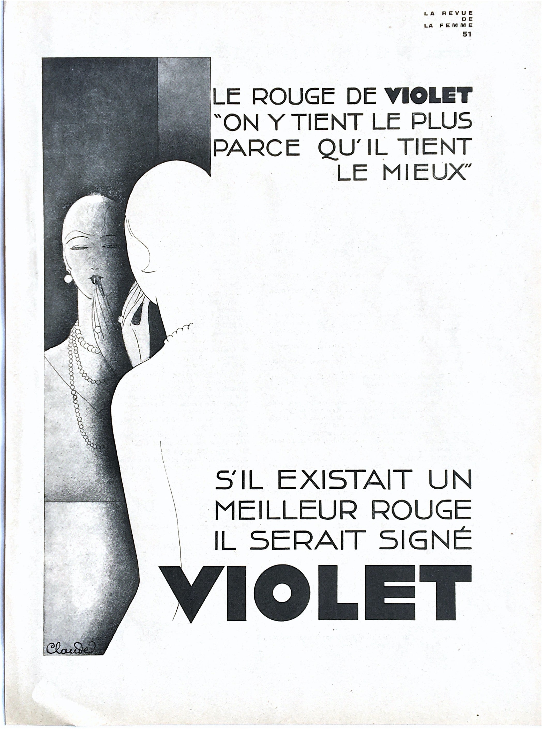 affiche vintage du rouge à lèvres de Maison VIOLET
